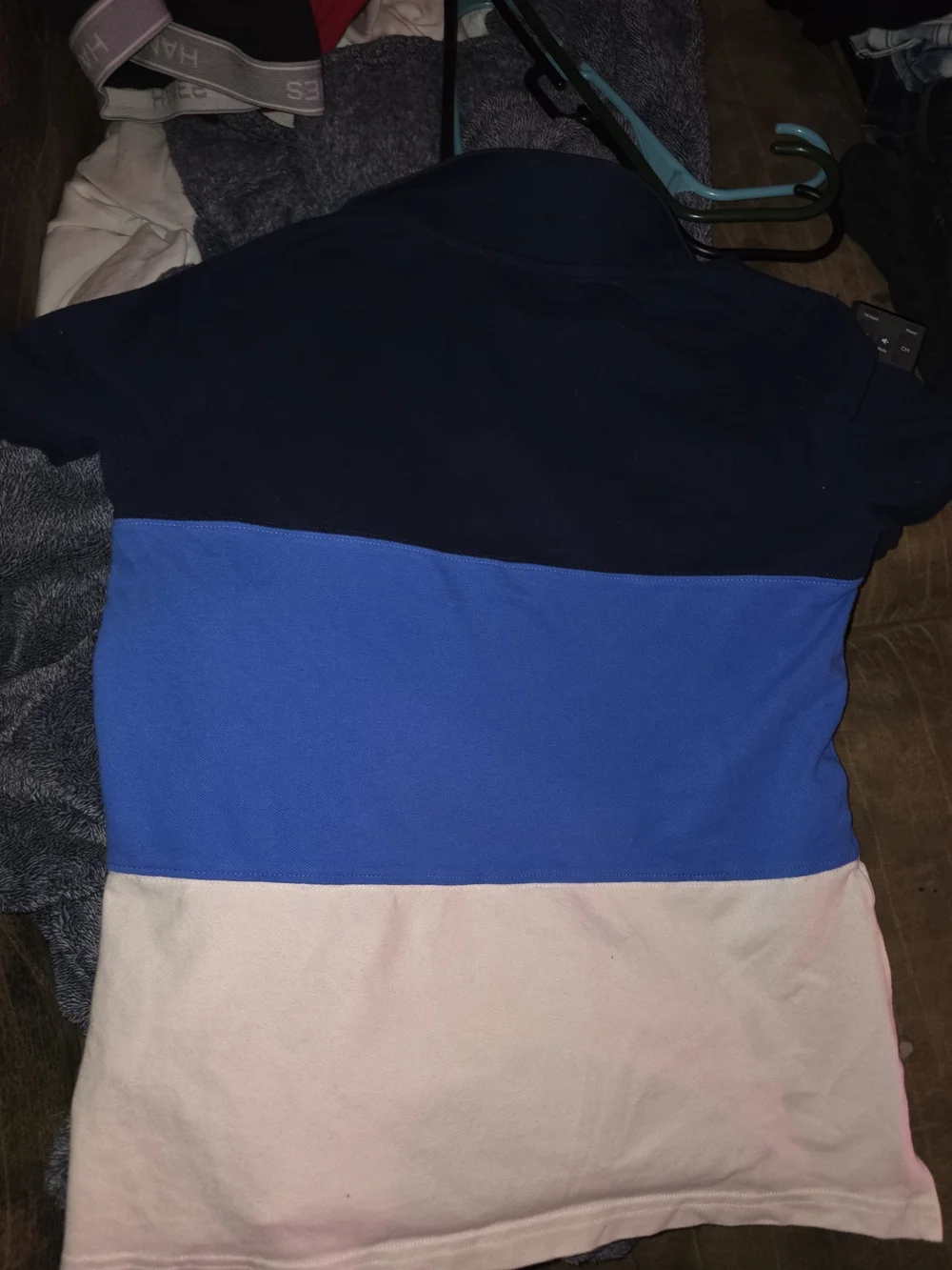 Old Navy Colorblock Polo Shirt - Navy, Blue & Pink